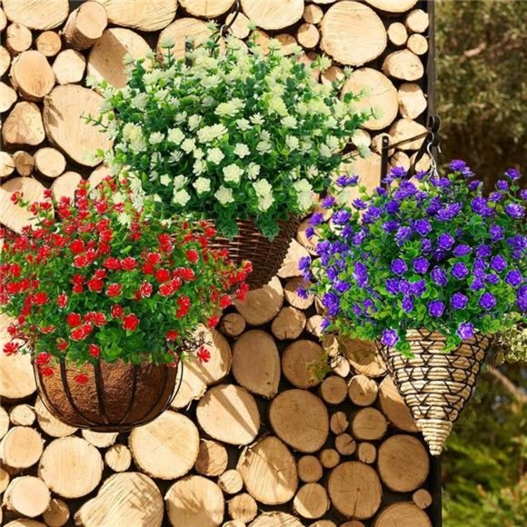 6 Bundles Outdoor Artificial Flowers UV Resistant Fake Boxwood Plants, Faux - Picture 6 of 7